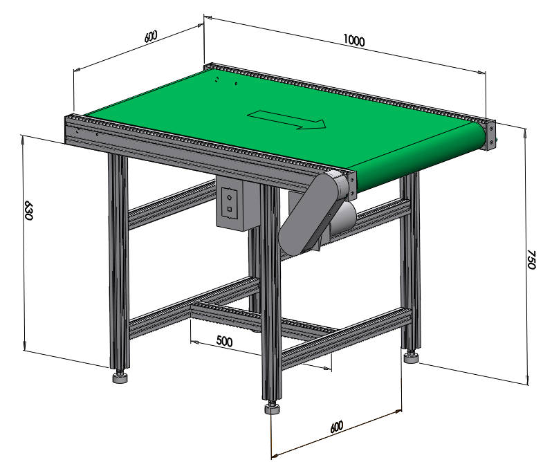 一米長標準常規款皮帶輸送機
